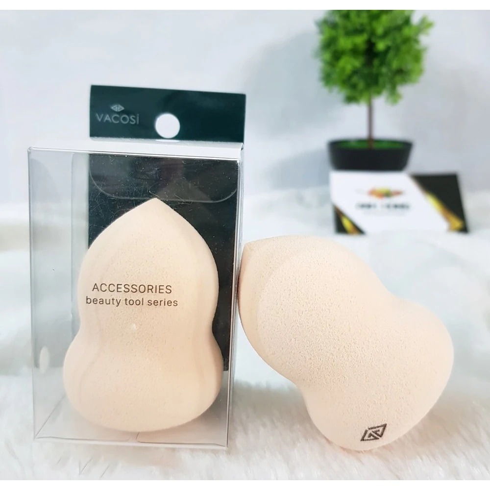 Bông đánh kem nền Vacosi Natural Studio Pear Blender hình hồ lô