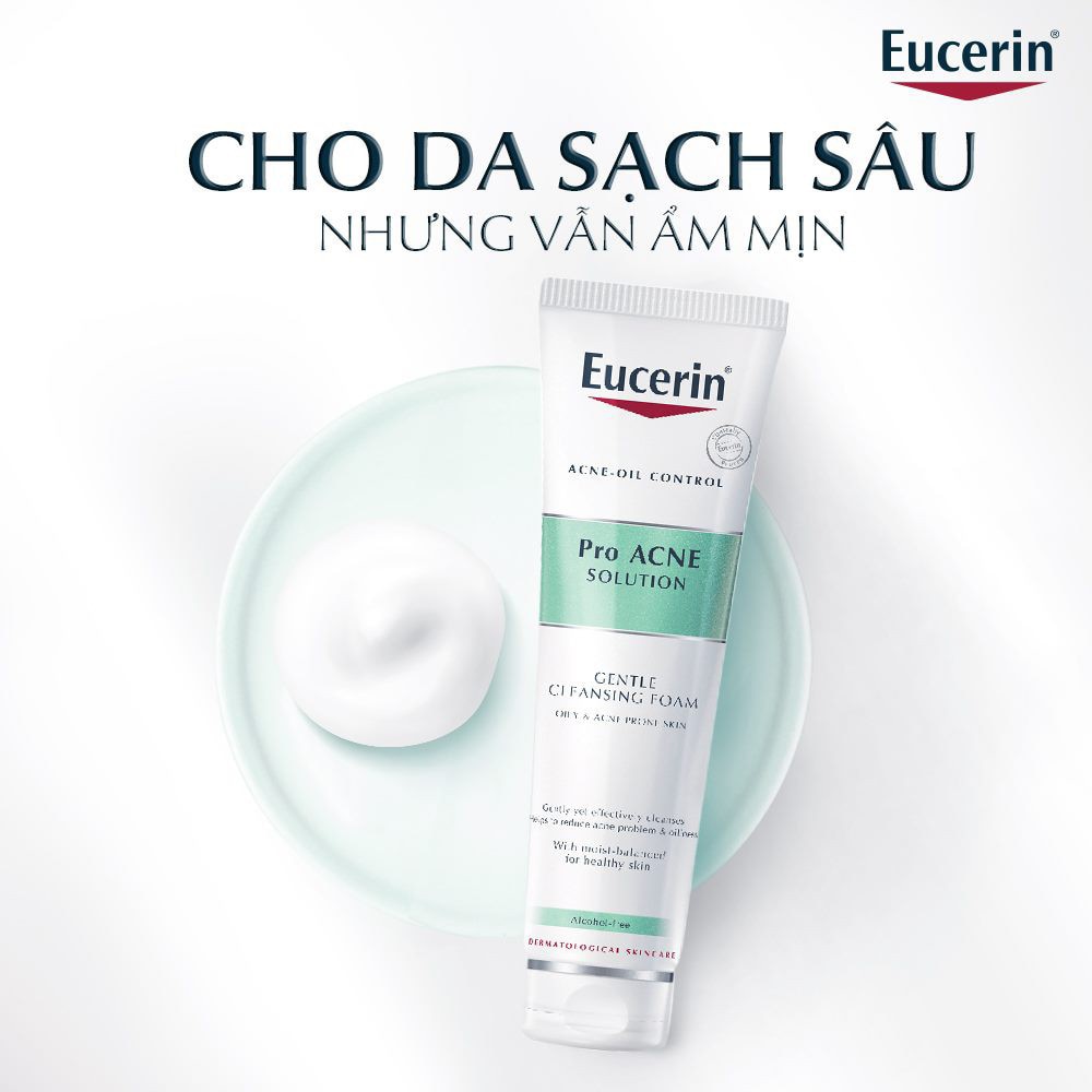 Sữa rửa mặt Eucerin tạo bọt sạch sâu cho da nhờn Pro Acne