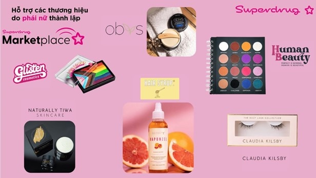 Superdrug đề cao các nhãn hàng về sức khỏe và sắc đẹp thành lập bởi phụ nữ trên toàn hệ thống cửa hàng