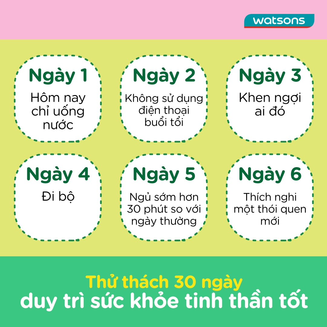 Thử thách sức khỏe tinh thần trong 30 ngày