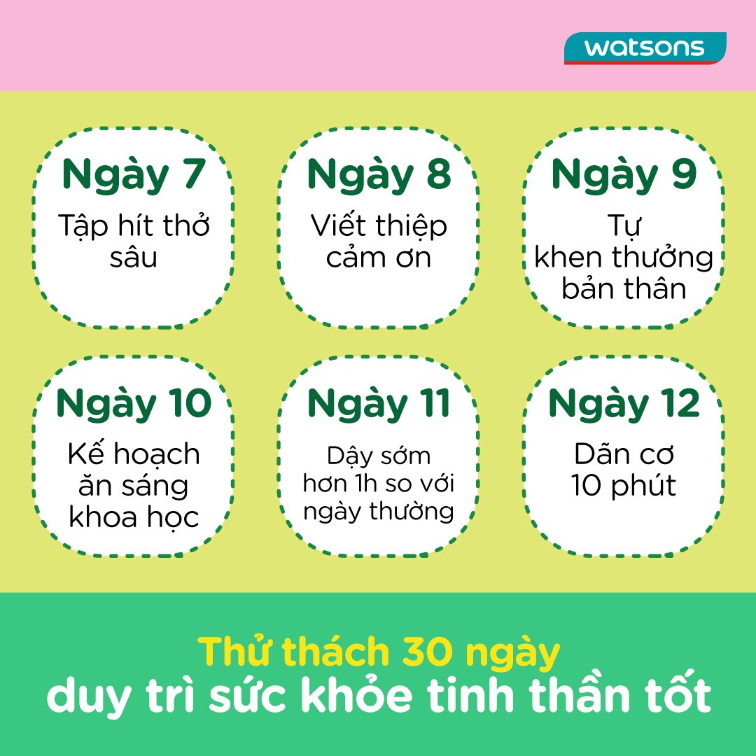 Thử thách sức khỏe tinh thần trong 30 ngày