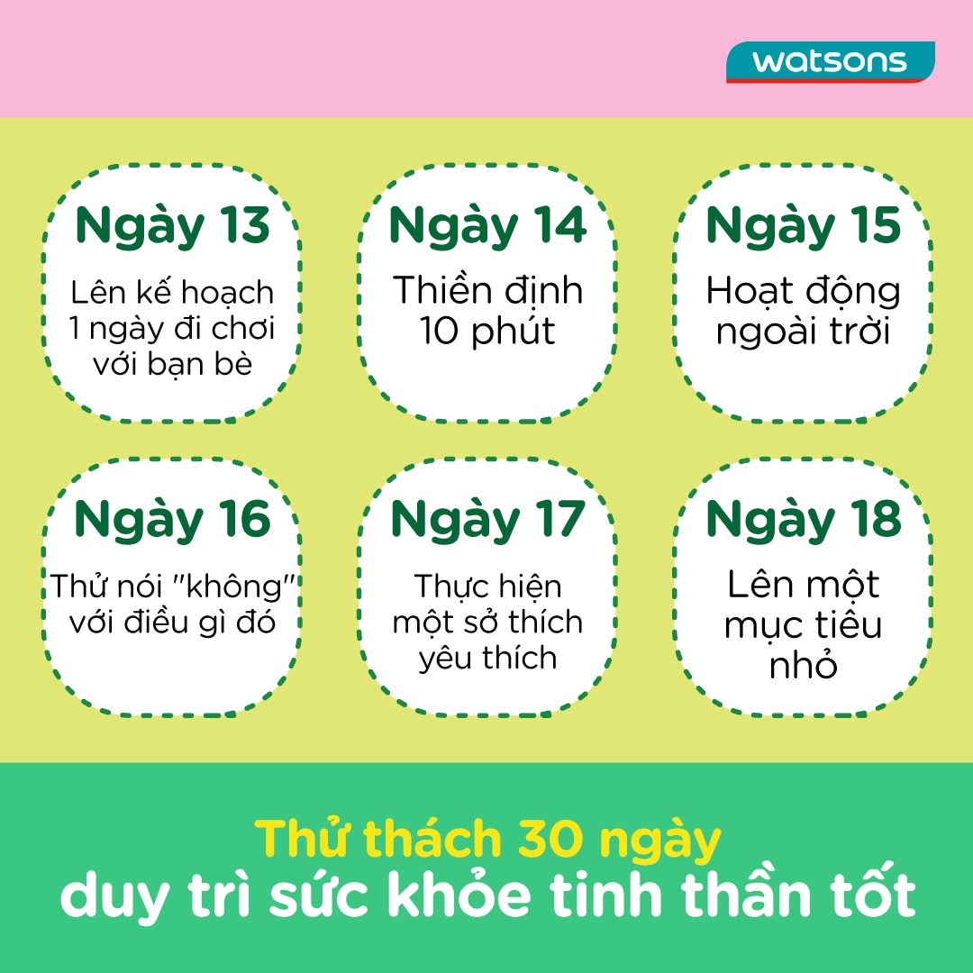 Thử thách sức khỏe tinh thần trong 30 ngày