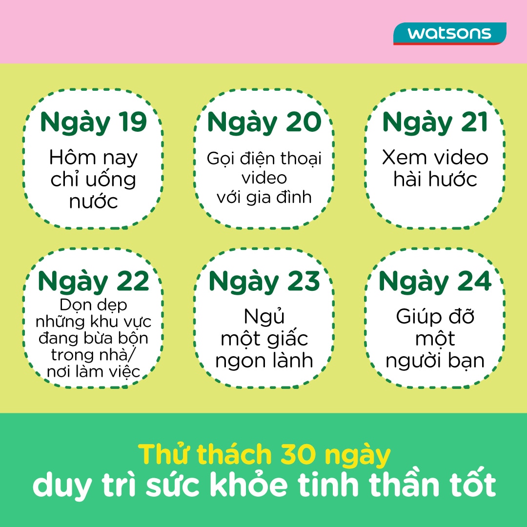 Thử thách sức khỏe tinh thần trong 30 ngày