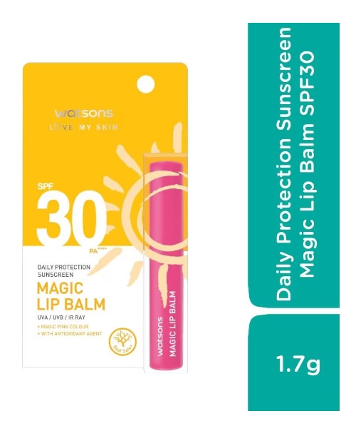 WATSONS,Watsons Love My Skin Daily Protection Sunscreen Magic Lip Balm SPF30 PA++++ 