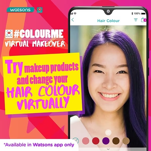 Ứng dụng ColourMe độc quyền trên app Watsons