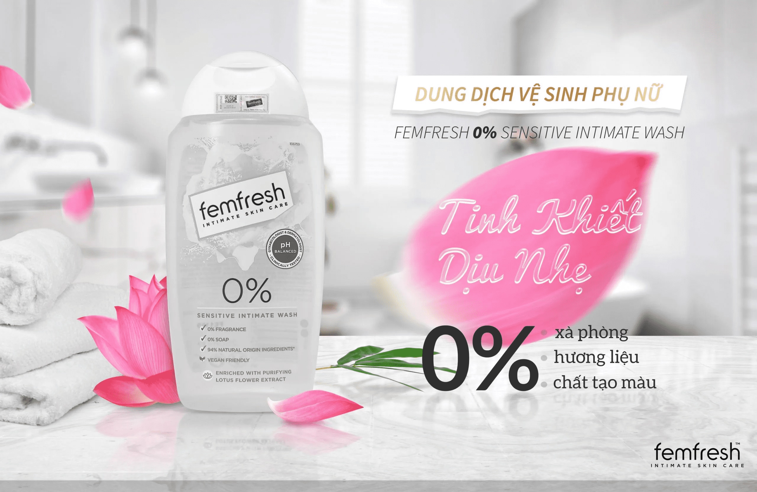 Dung dịch vệ sinh Femfresh là sản phẩm chăm sóc sức khỏe của thương hiệu từ Anh Quốc