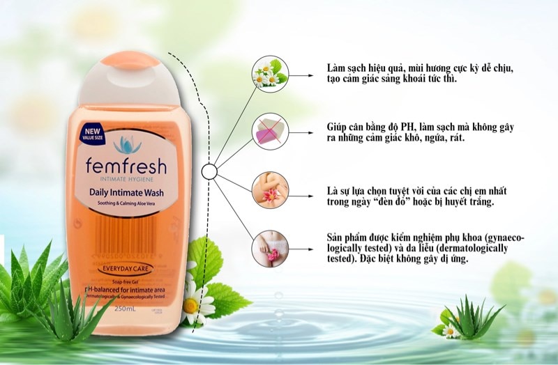 Dung dịch vệ sinh Femfresh là dòng sản phẩm chăm sóc sức khỏe dành riêng cho phái nữ