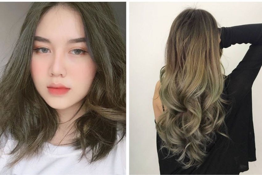 Màu nhuộm tóc không cần tẩy beige olive cho nữ