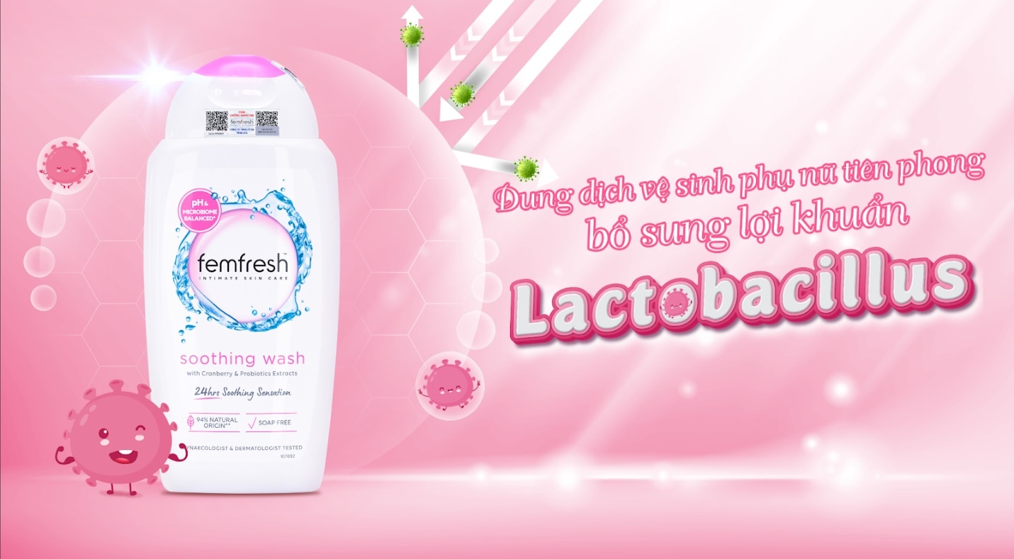 Dung dịch vệ sinh Femfresh chứa các thành phần tự nhiên lành tính cho da nhạy cảm