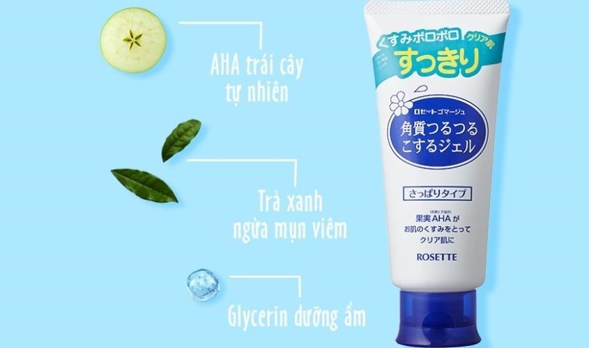 Tẩy da chết Rosette Gommage Gentle Peeling Gel màu xanh