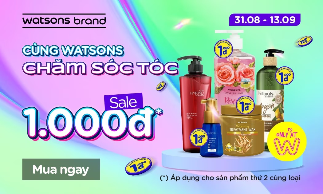 Watsons Deal sale 1.000đ với rất nhiều loại sản phẩm đa dạng thương hiệu