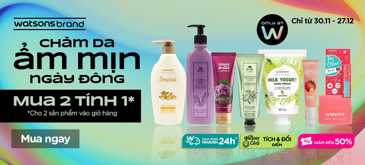 Mua hàng Watsons Brand tại sale giữa tháng cùng Watsons để nhận quà tặng hấp dẫn