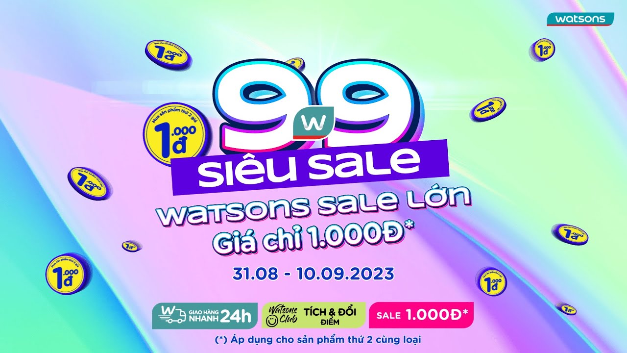 Giảm thêm 10% nếu thanh toán bằng ví điện tử Moca khi tham giá Siêu Sale 9.9 Watsons