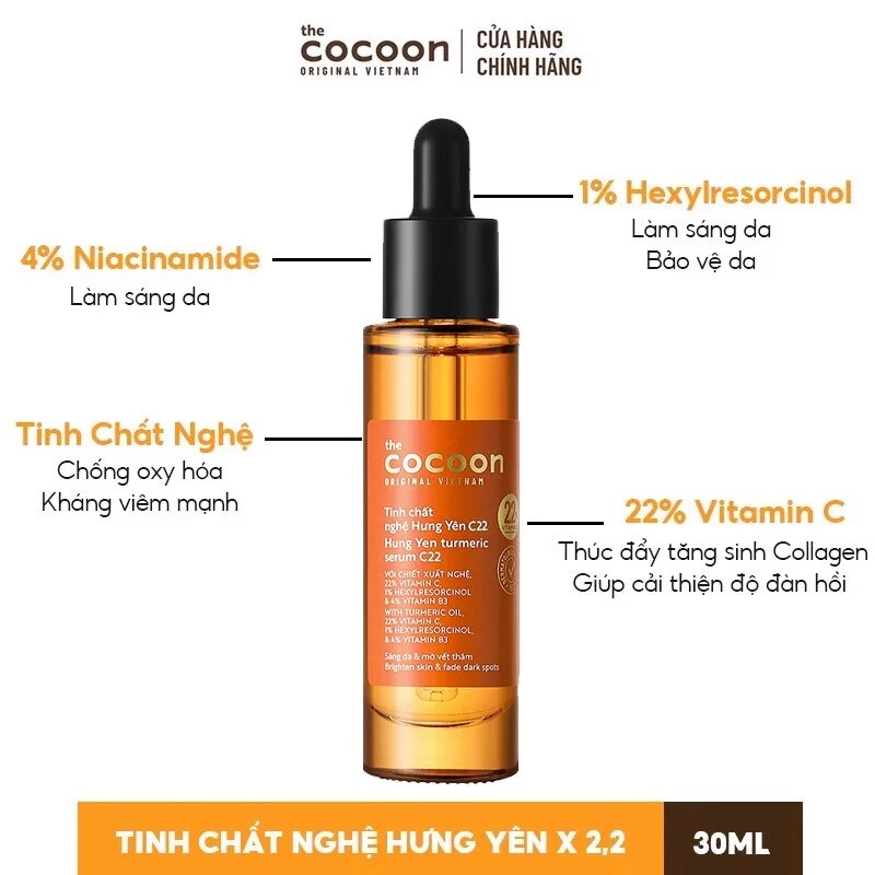 Tinh chất nghệ hưng yên Cocoon C22 là dòng serum sáng da được yêu thích