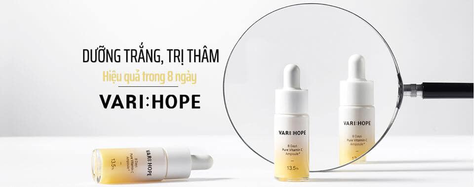 Serum dưỡng trắng da Varihope 8 Days Pure Vitamin C Ampoule Plus