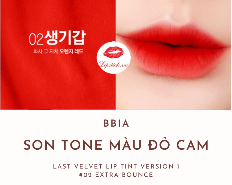 Màu son Bbia 02 đỏ cam thời thượng