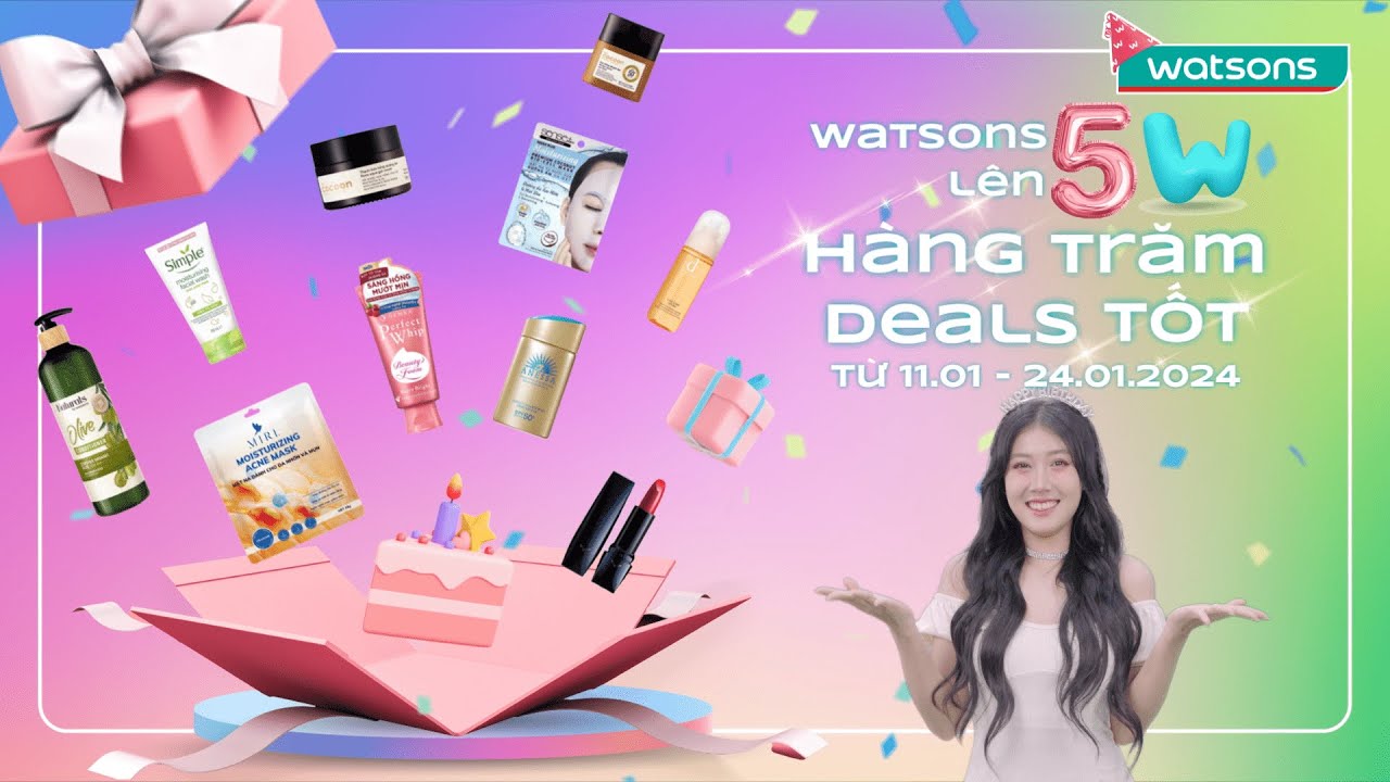 Mừng Watsons sinh nhật 5 tuổi với hàng trăm deal hot